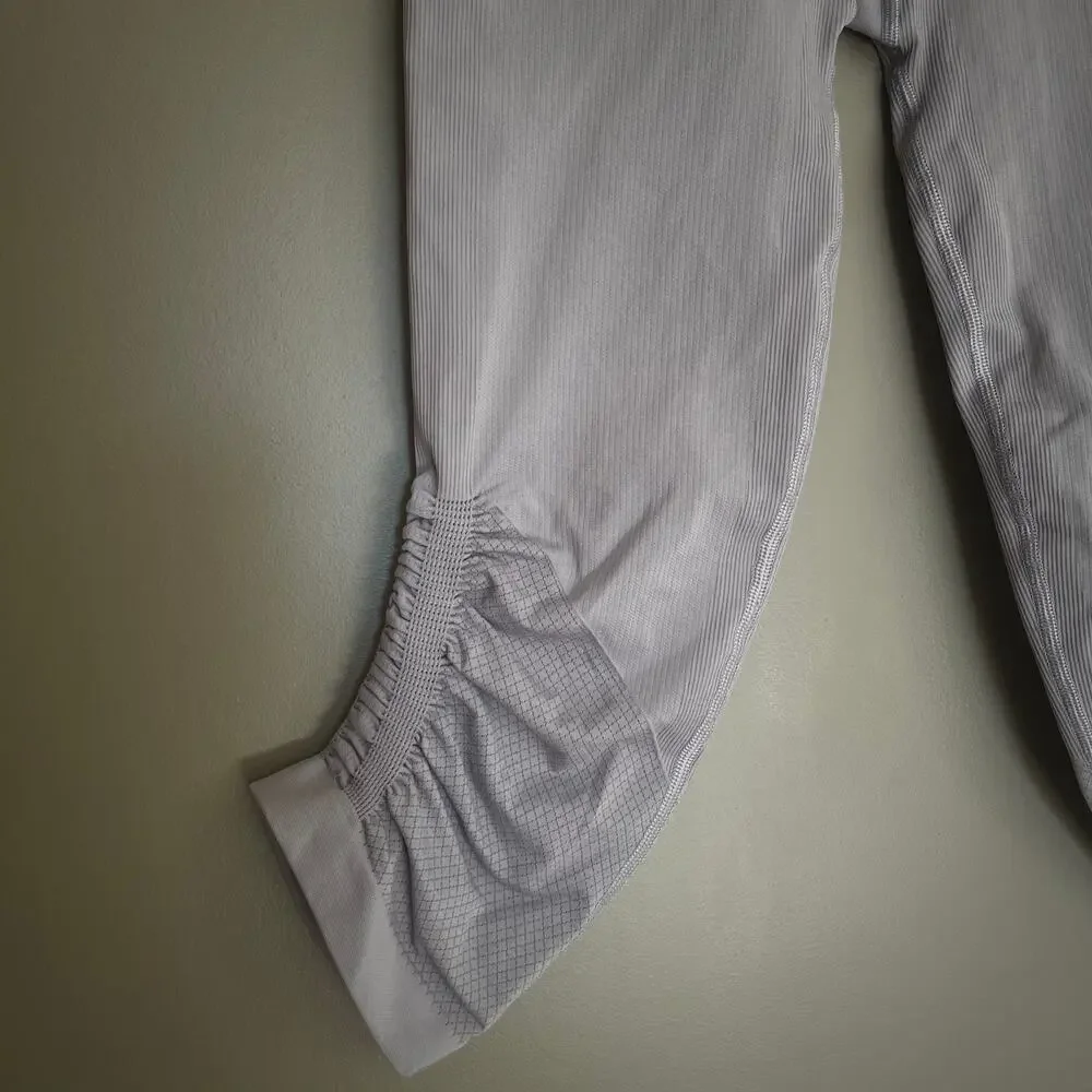 Lululemon Flow & Go Crop‎ Battleship Grey Sz 6 High Waisted Leggings Gym Workout